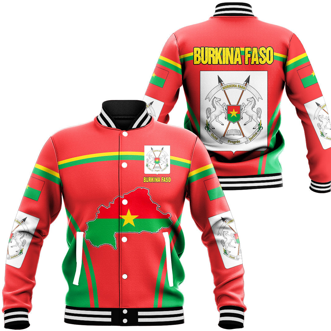 Burkina Faso Active Flag Baseball Jacket