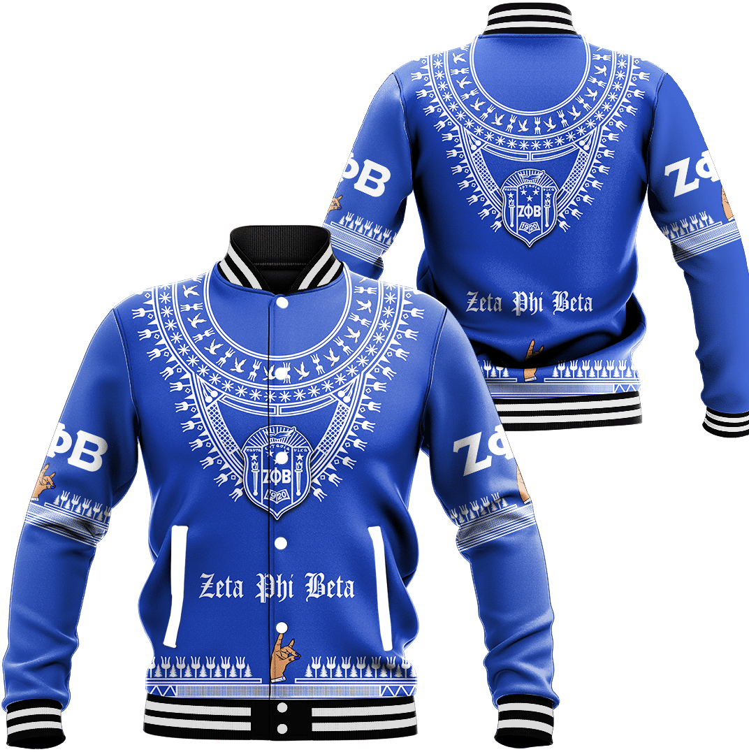 Zeta Phi Beta Sorority Dashiki Baseball Jackets