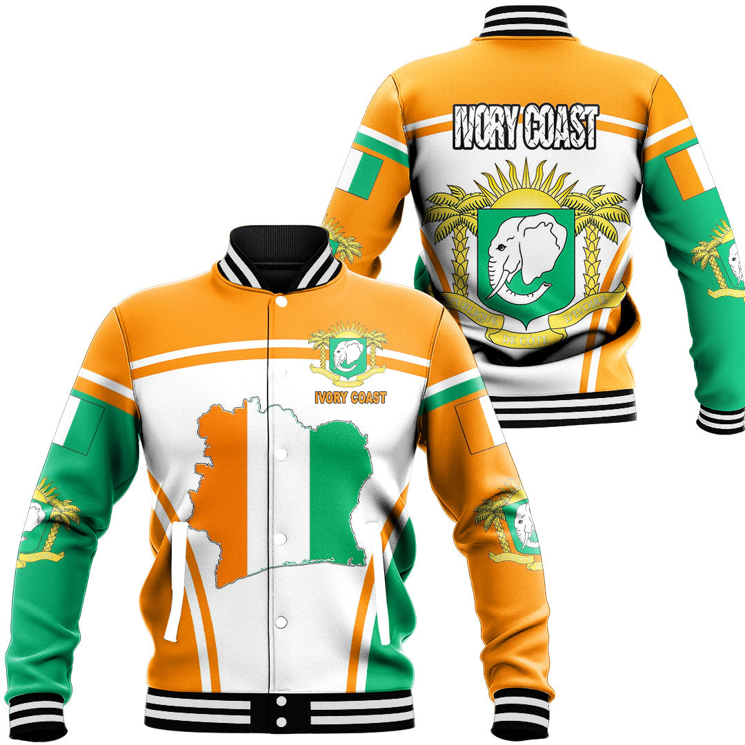 Ivory Coast Active Flag Baseball Jacket
