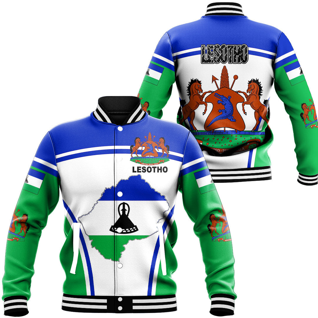 Lesotho Active Flag Baseball Jacket Special Gift For Men Women