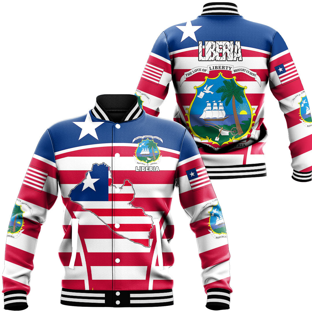 Liberia Active Flag Baseball Jacket Special Gift For Men Women