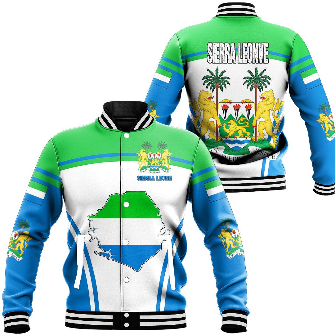 Sierra Leone Active Flag Baseball Jacket