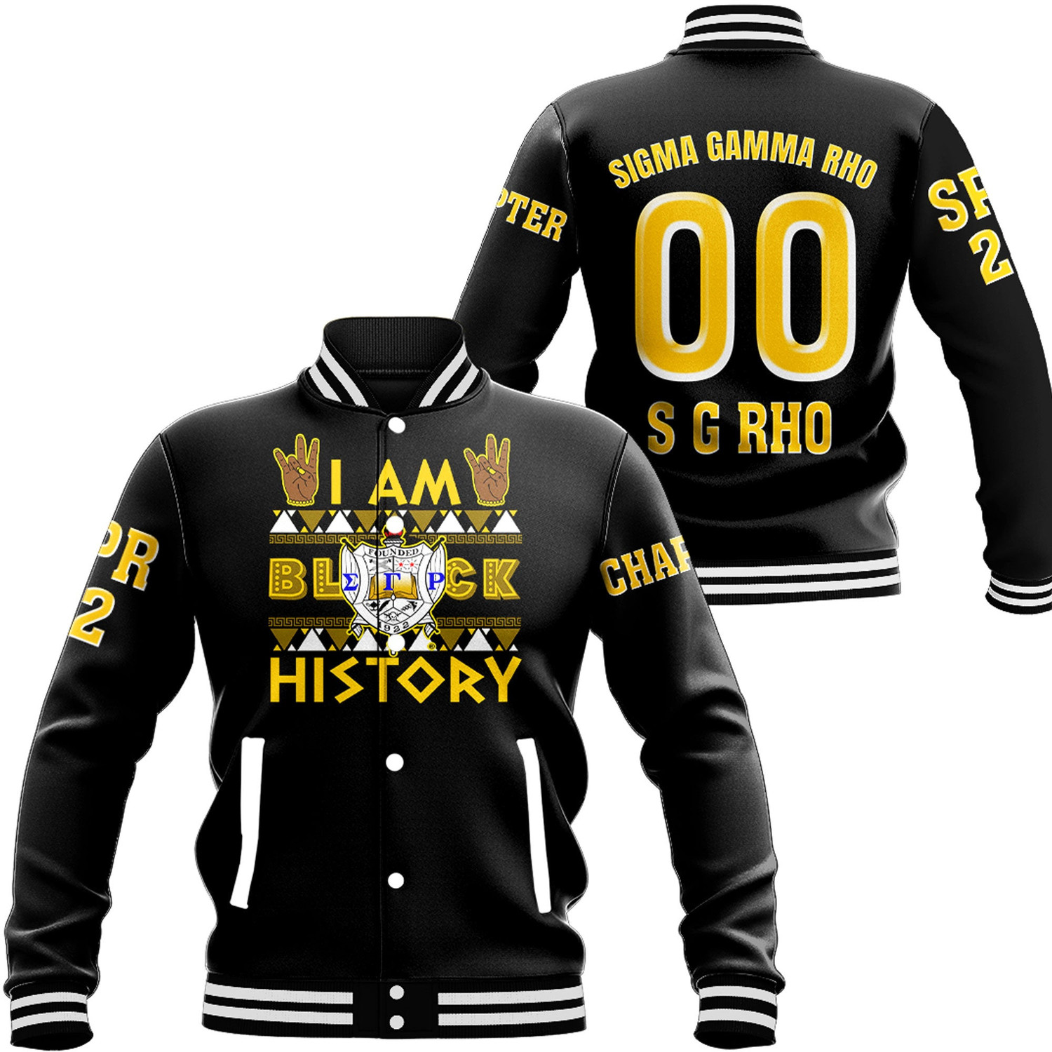 Sigma Gamma Rho Black History Baseball Jackets Button For Men Women