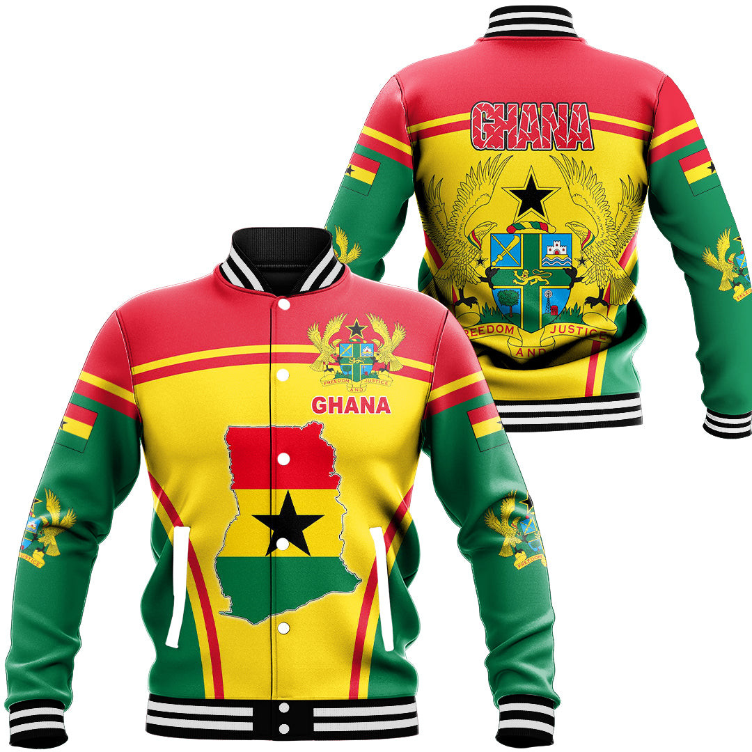 Ghana Active Flag Baseball Jacket Special Gift For Men Women