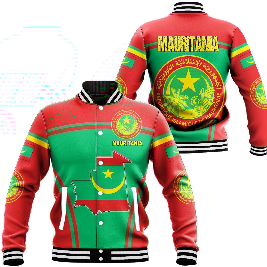 Mauritania Active Flag Baseball Jacket Special Gift For Men Women