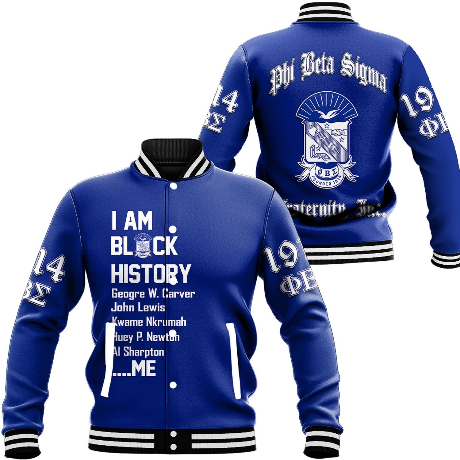 Phi Beta Sigma Black History Baseball Jackets