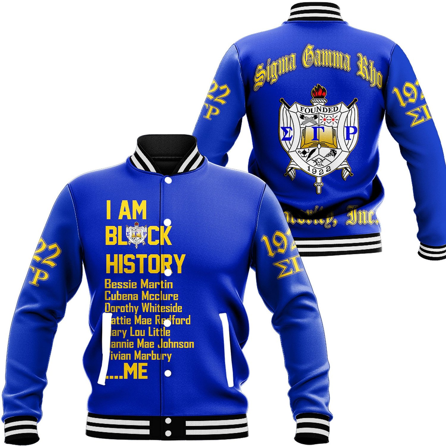 Sigma Gamma Rho Black History Baseball Jackets
