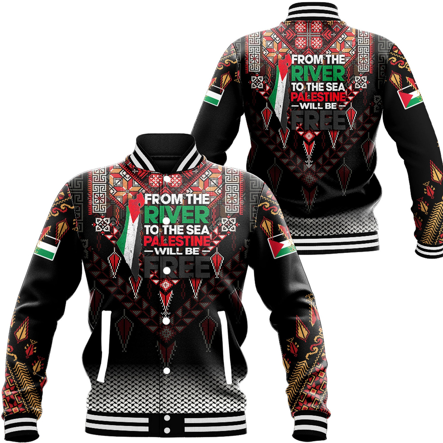 Africazone Palestine Clothing Palestine Will Be Free Baseball Jackets Button For Men Women