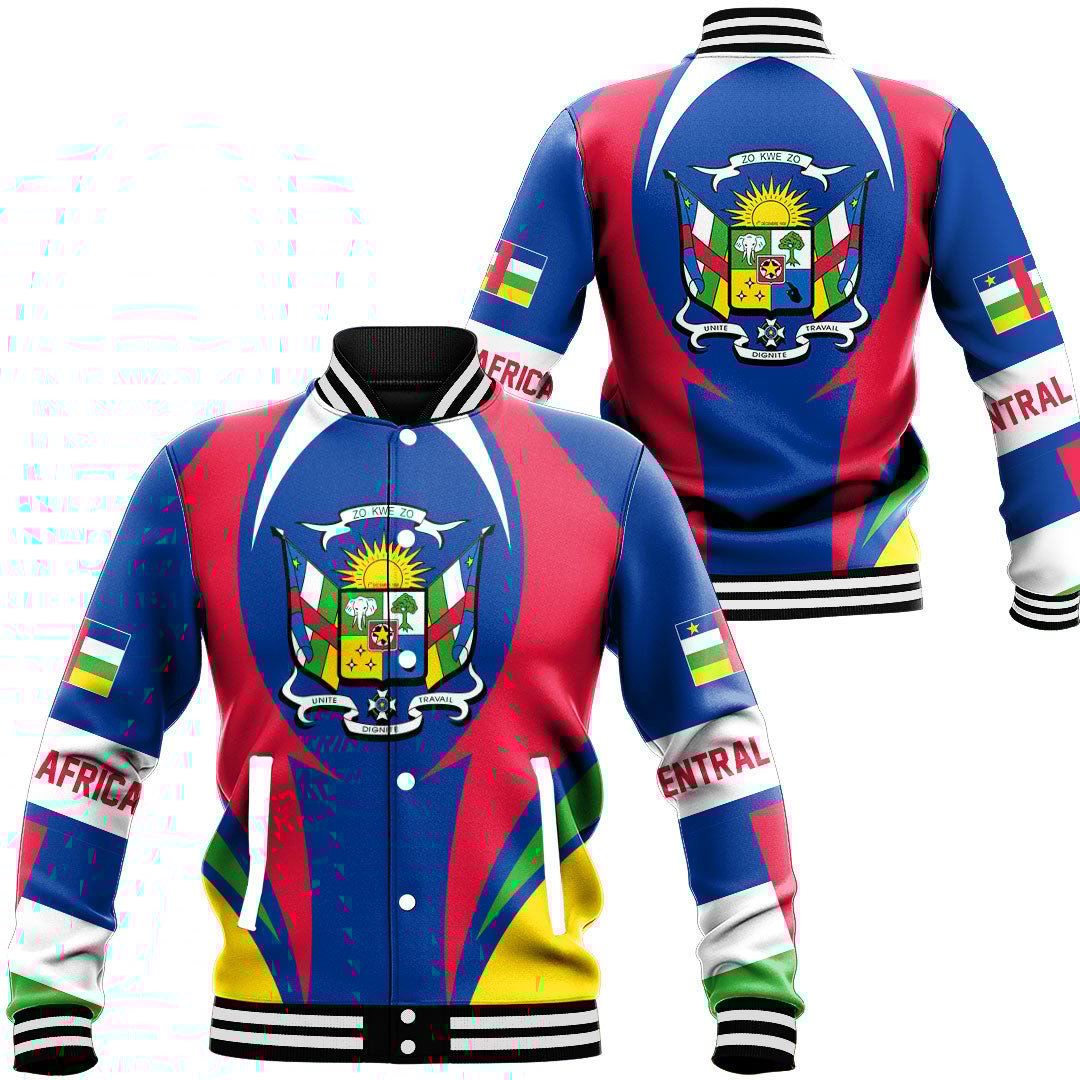 Central Africa Action Flag Baseball Jacket