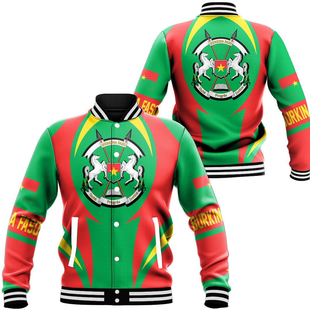 Burkina Faso Action Flag Baseball Jacket
