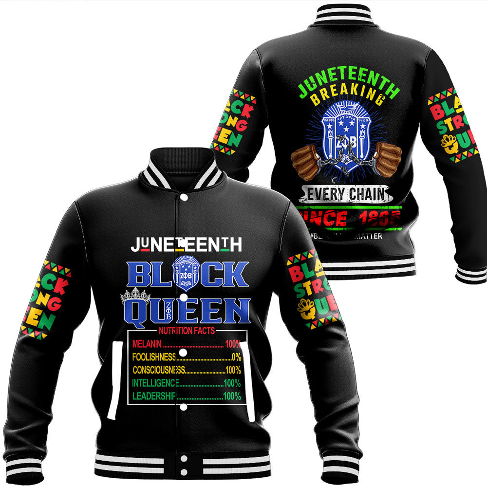 Zeta Phi Beta Nutrition Facts Juneteenth Baseball Jackets