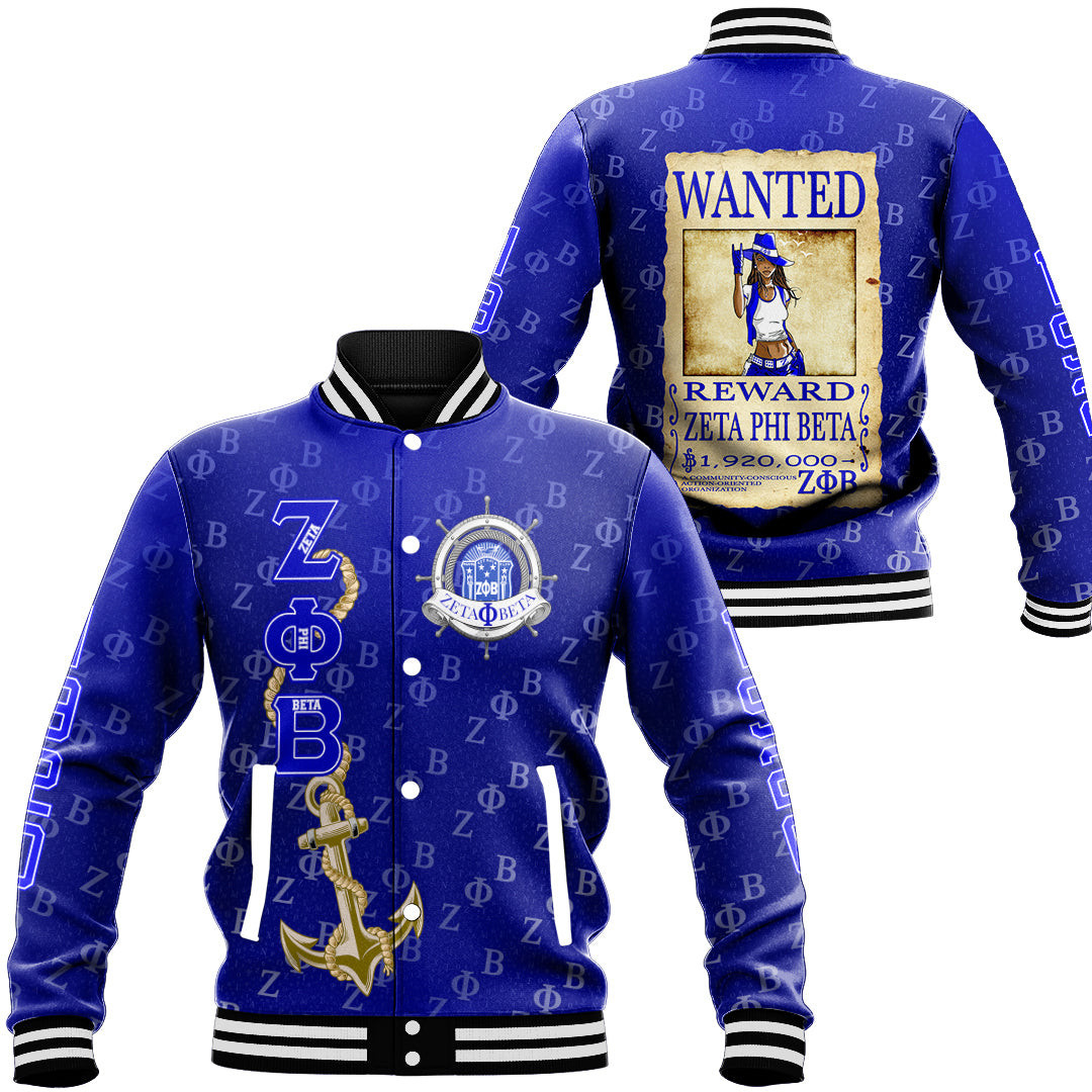 Zeta Phi Beta Wanted Baseball Jacket Special Gift For Men Women
