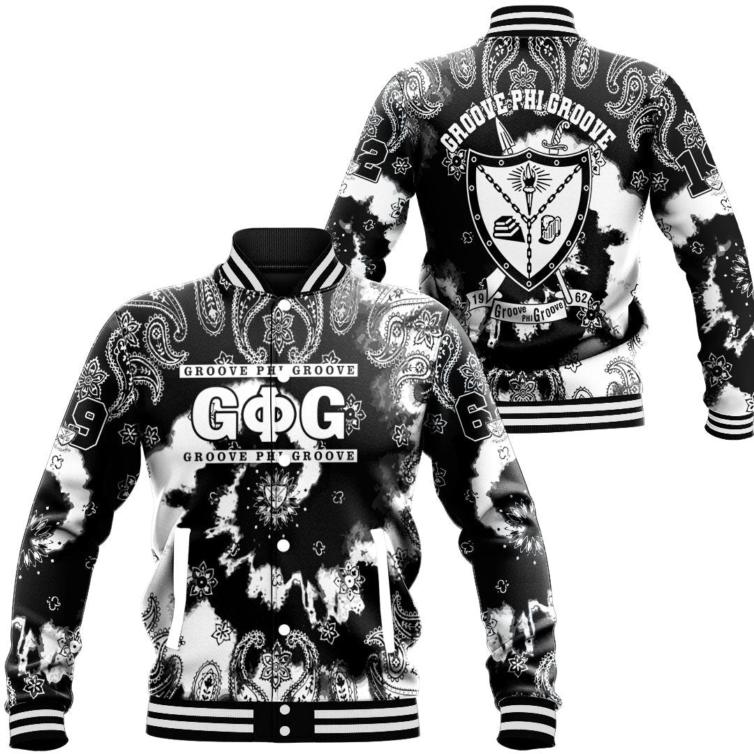 Groove Phi Groove Paisley Bandana Tie Dye Style Baseball Jackets Button For Men Women