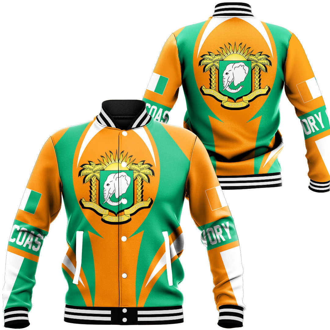 Ivory Coast Action Flag Baseball Jacket