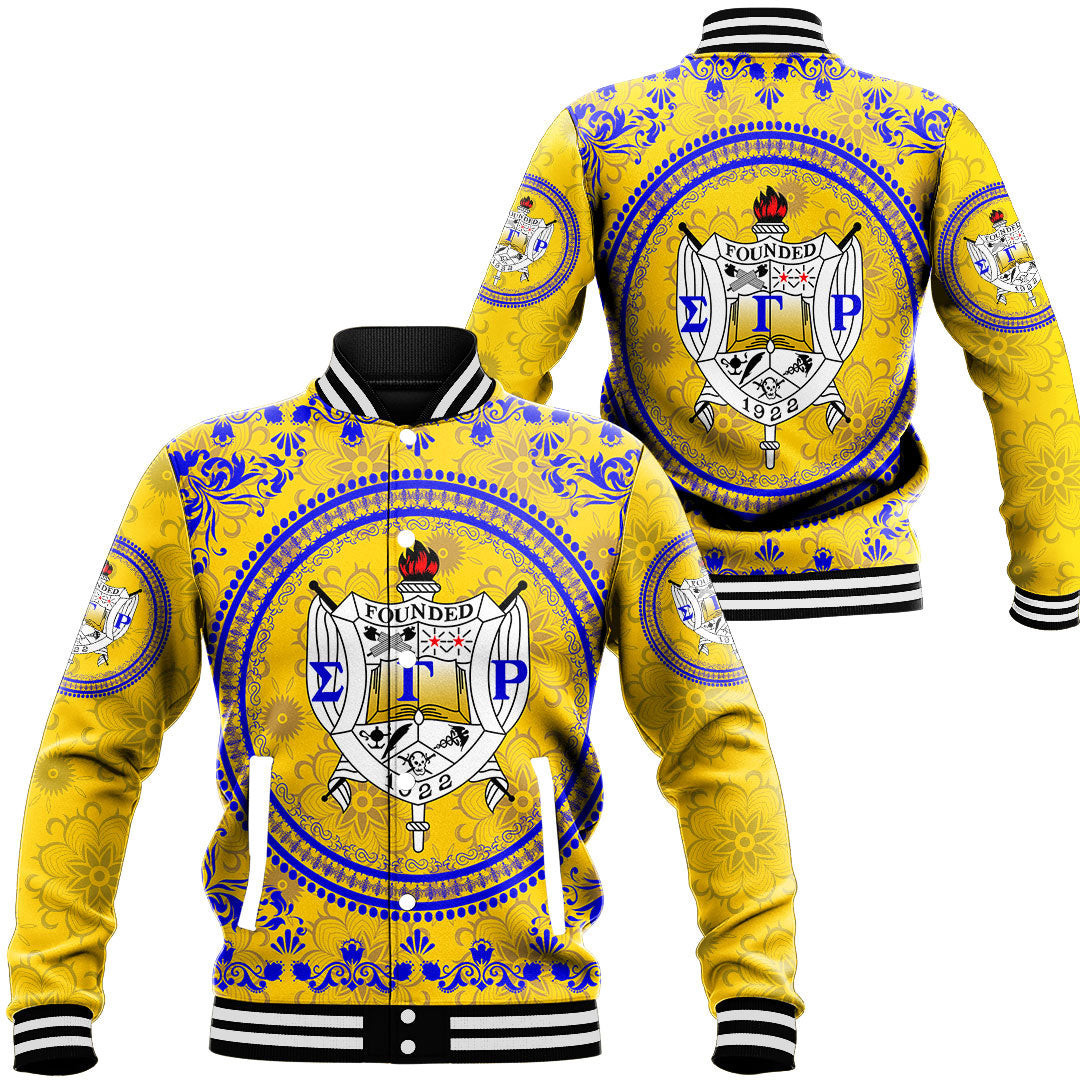 Sigma Gamma Rho Floral Pattern Baseball Jackets