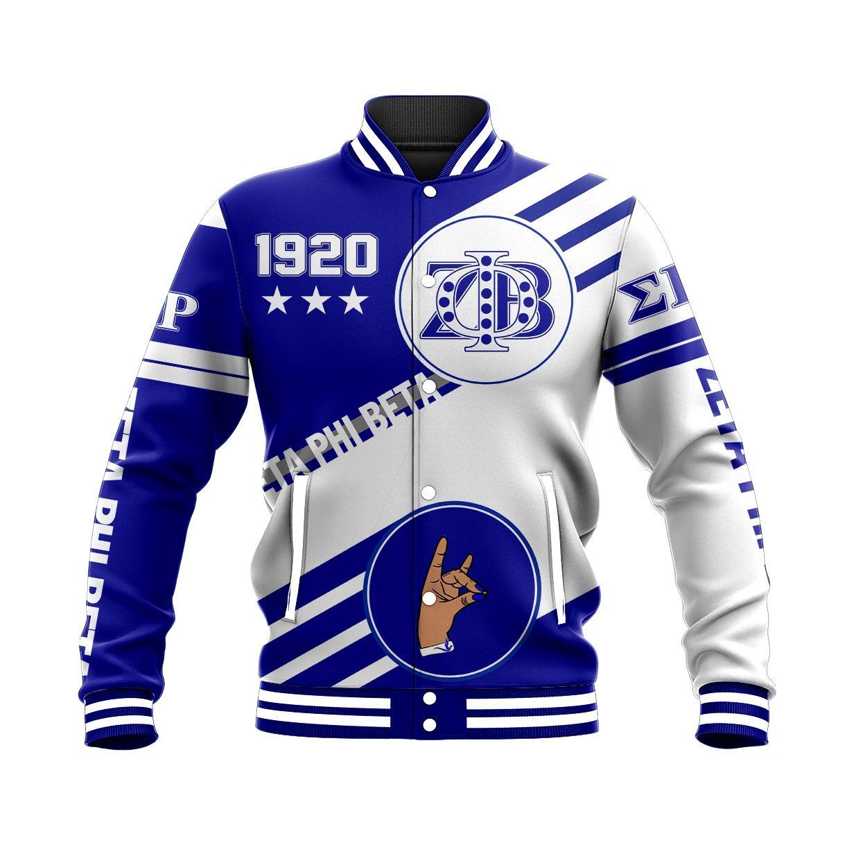 Zeta Phi Beta Swift Balls Baseball Jacket