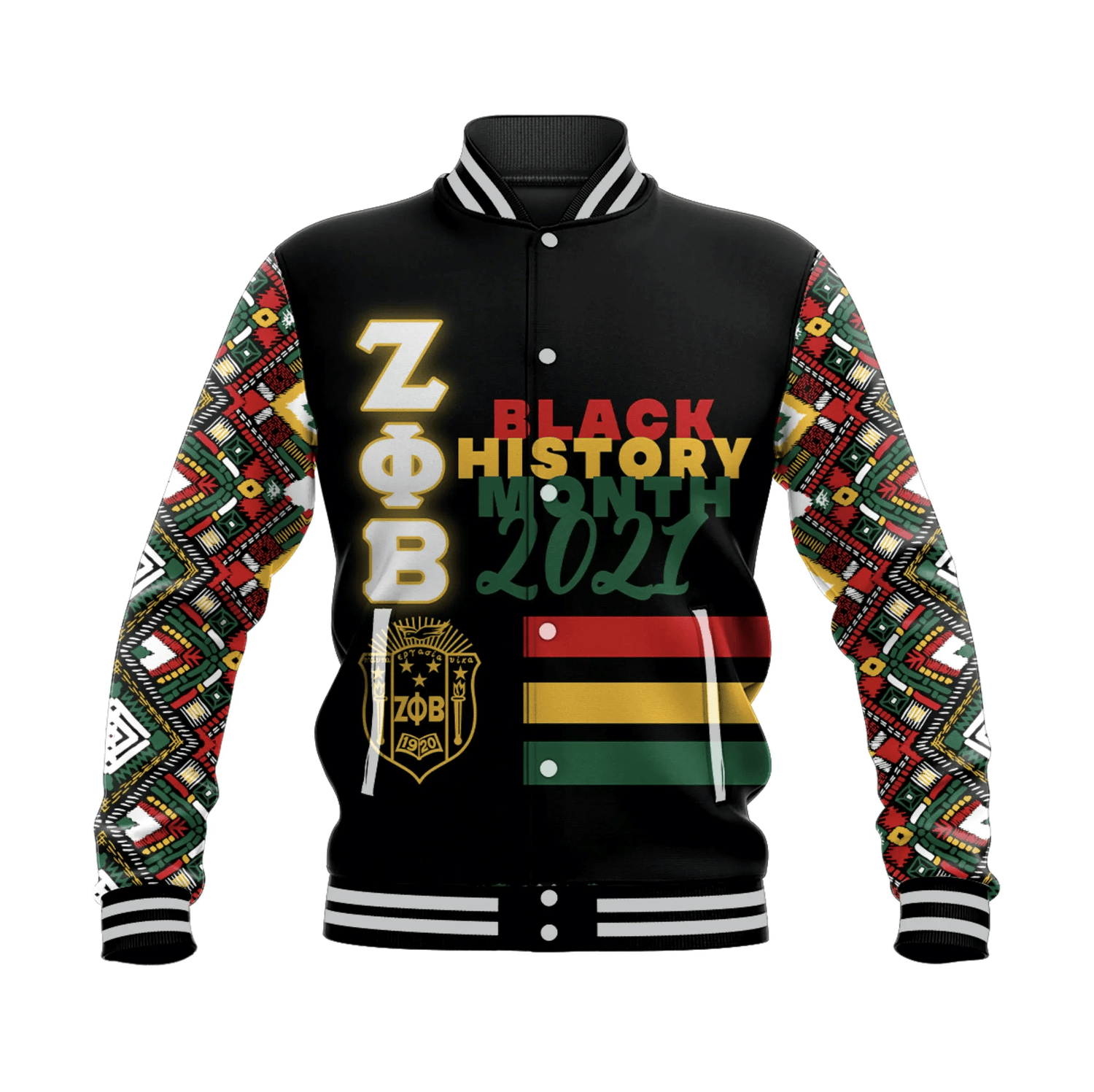 Greek Life Baseball Jacket Zeta Phi Beta Black History Month Style
