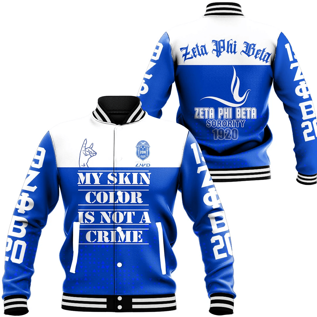 Zeta Phi Beta Baseball Jackets Button For Men Women