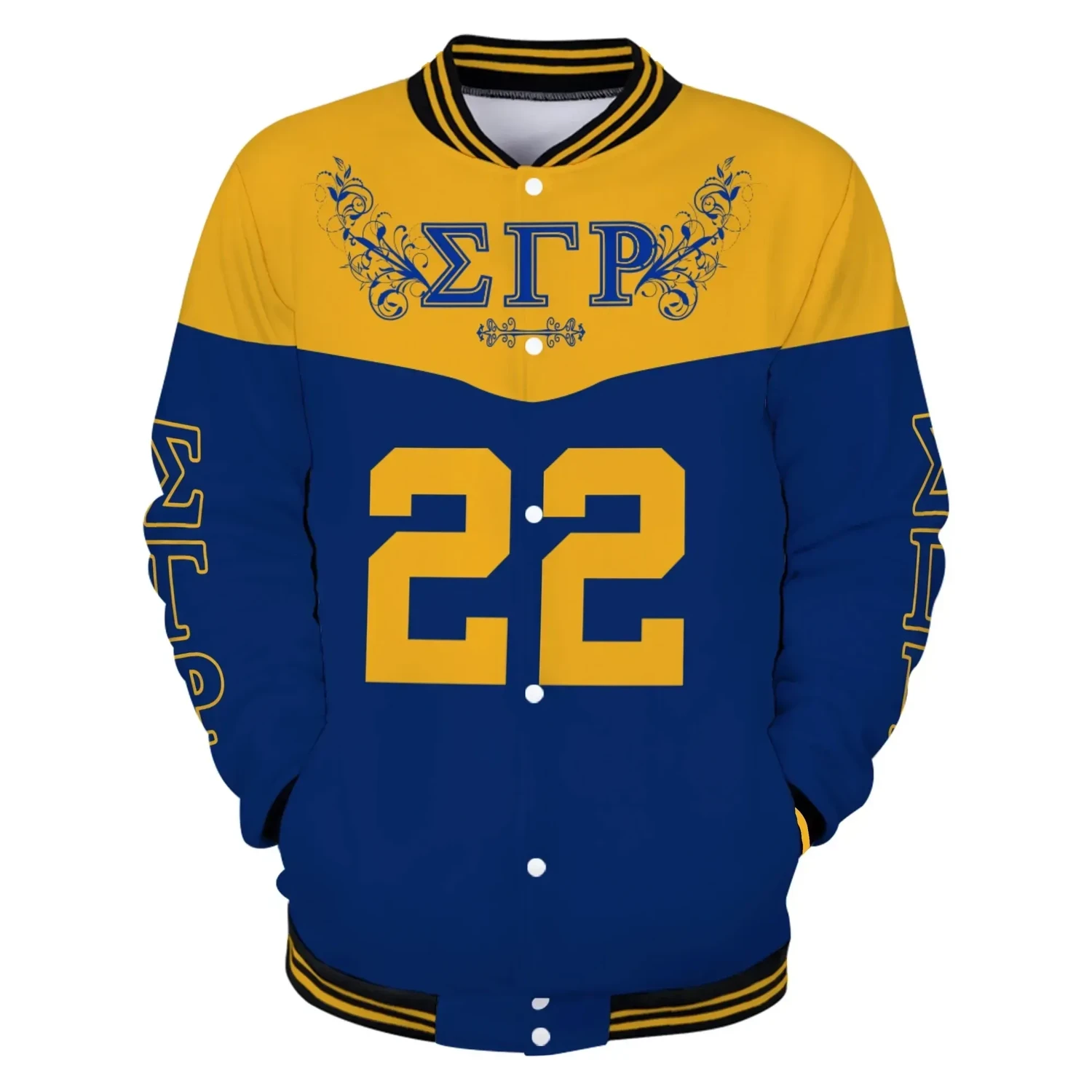 Lux Floral Sigma Gamma Rho Woman Baseball Jacket