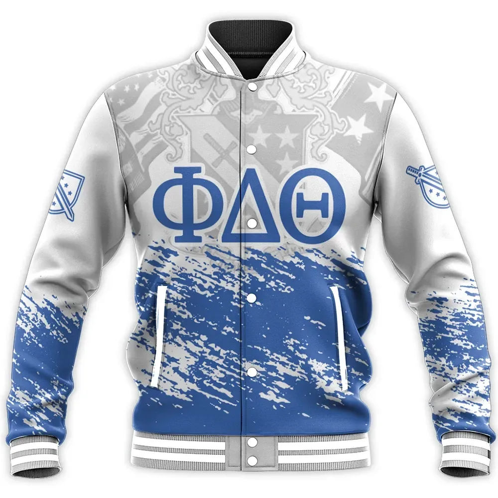 Greek Life Jacket Phi Delta Theta Duo Flags Baseball Jacket