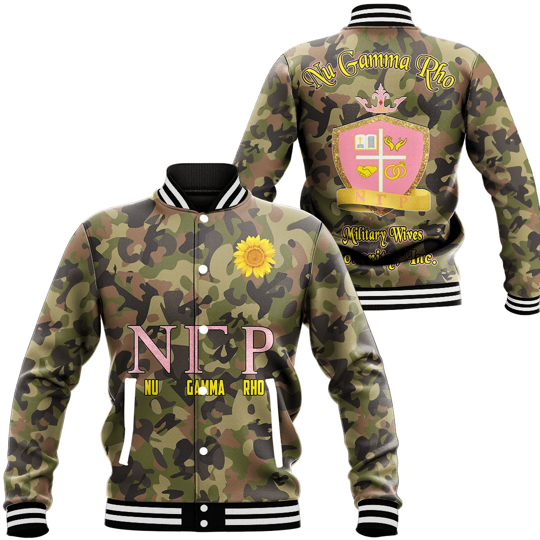 Nu Gamma Rho Camo Baseball Jacket Special Gift For Men Womens