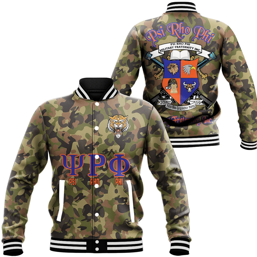 Psi Rho Phi Camo Baseball Jacket Special Gift For Men Womens