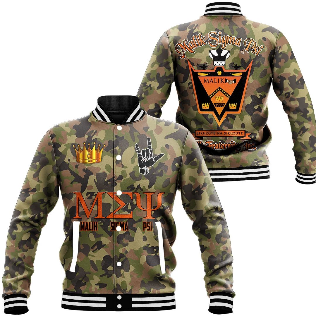 Malik Sigma Psi Camo Baseball Jacket Special Gift For Men Womens