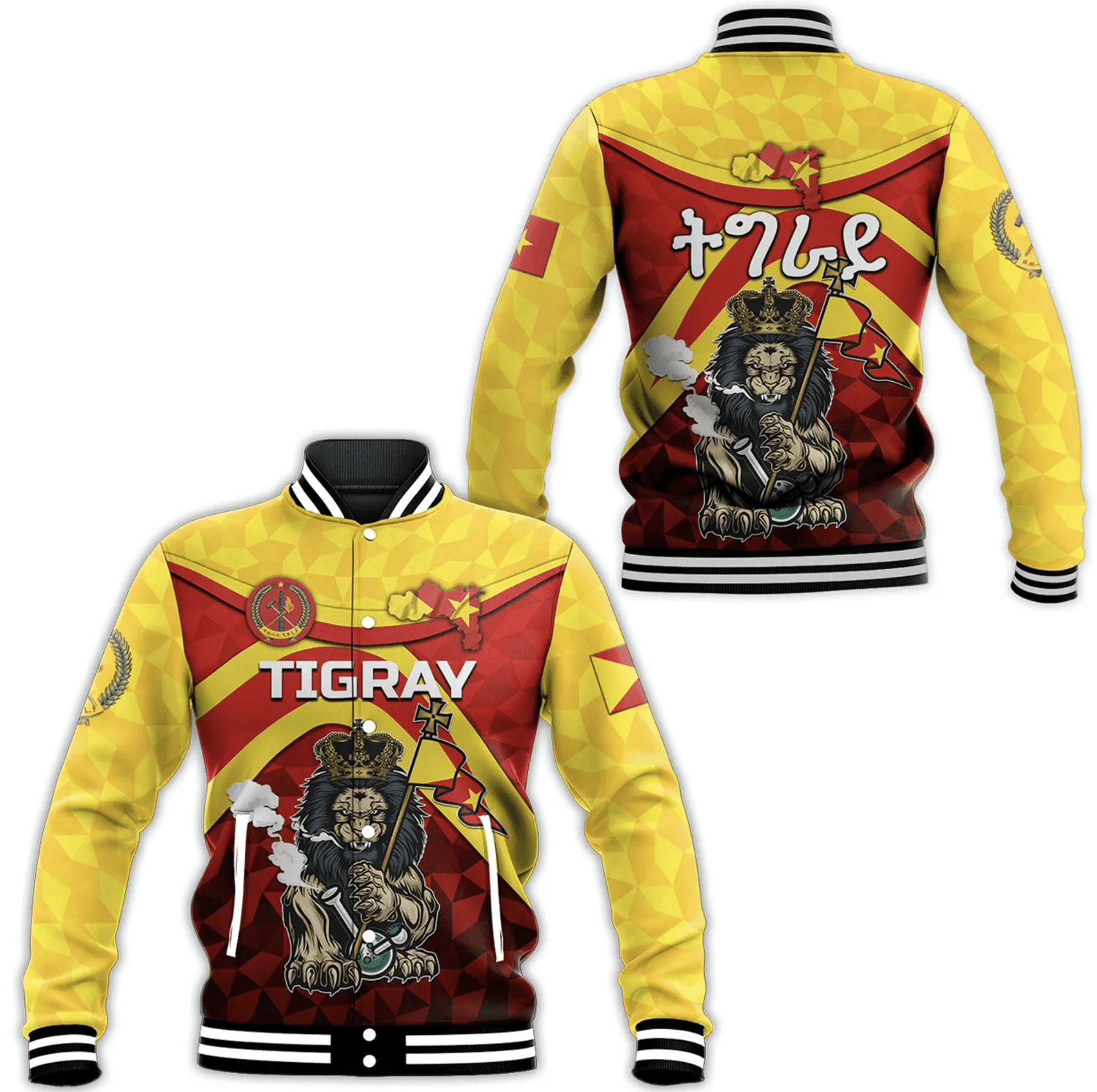 Tigray Baseball Jacket Vibes Version Powerful Lion