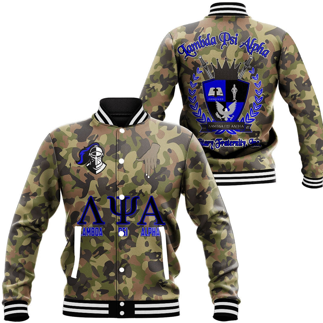Lambda Psi Alpha Fraternity Camo Baseball Jackets