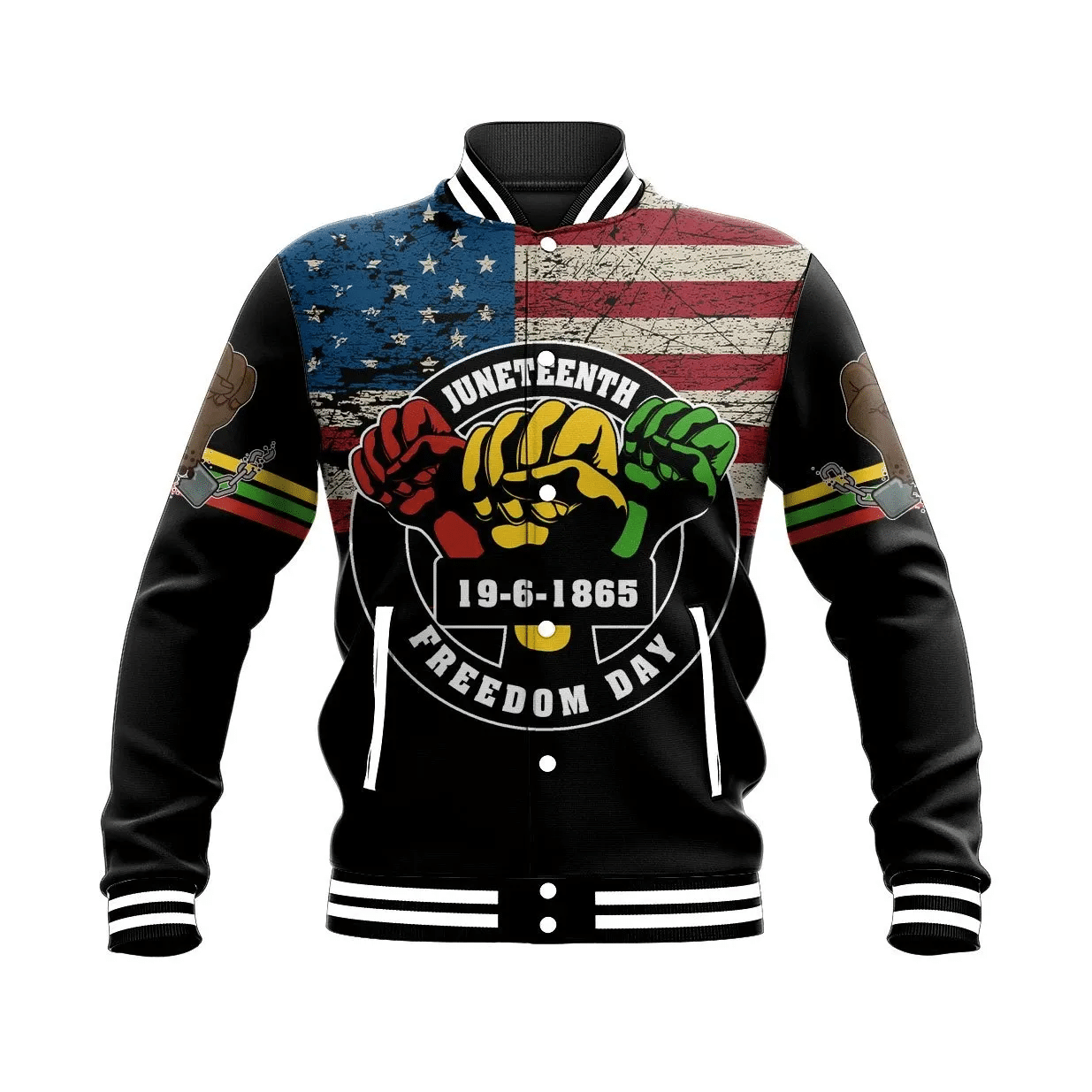 Greek Life Jacket Juneteenth Freedom Day Baseball Jacket