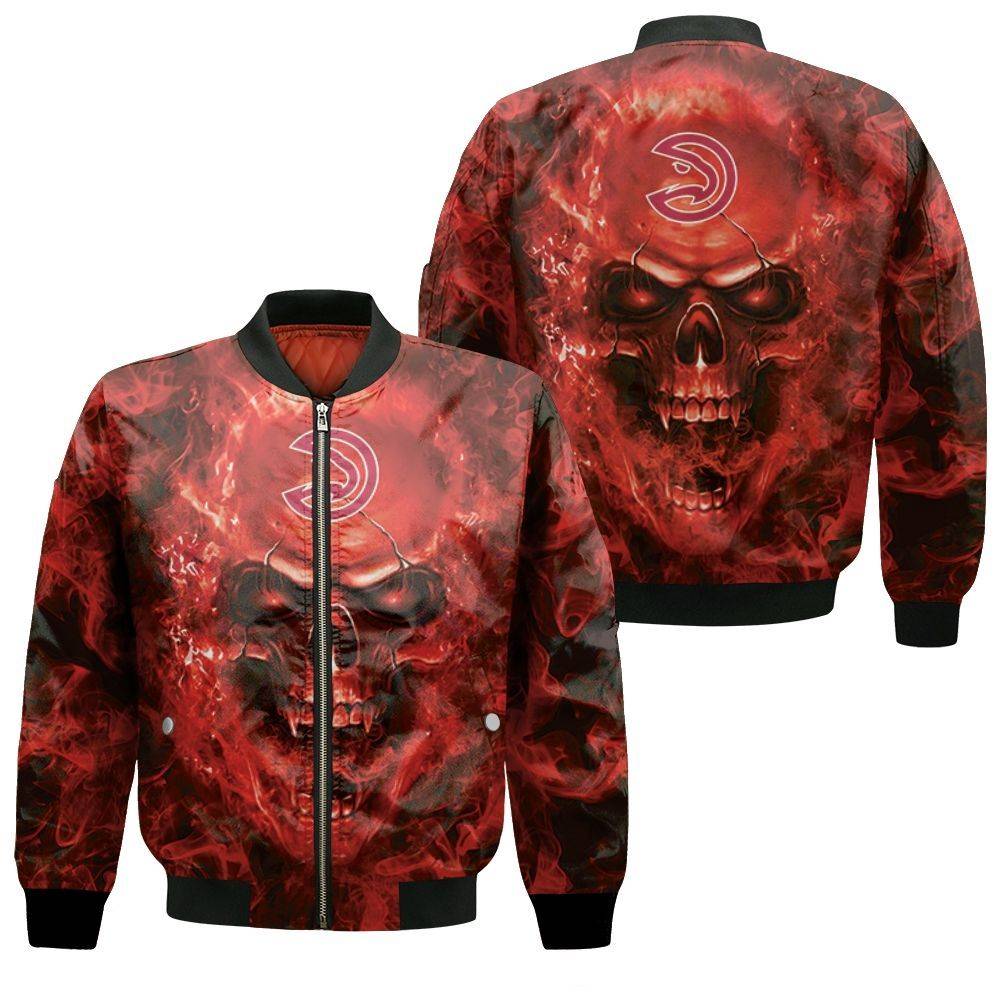 Atlanta Hawks NBA Fans Skull Bomber Jacket