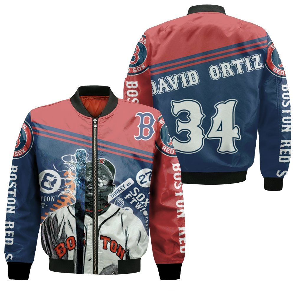 34 David Ortiz Boston Red Sox Bomber Jacket