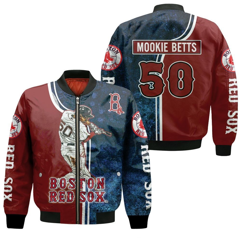 50 Mookie Betts Boston Red Sox Bomber Jacket
