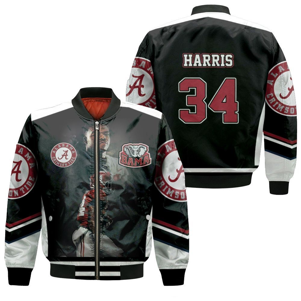 Alabama Crimson Tide 34 Damien Harris Bomber Jacket