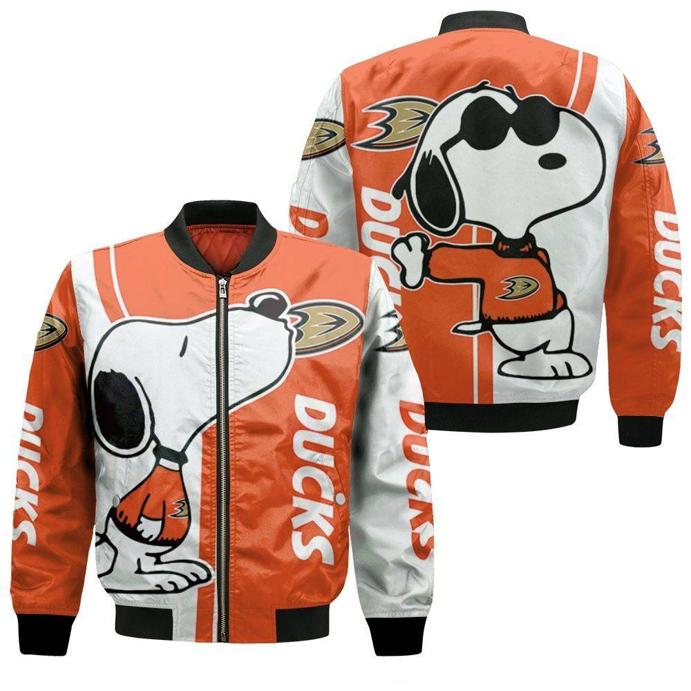 Anaheim Ducks Snoopy Lover 3D Printed Bomber Jacket