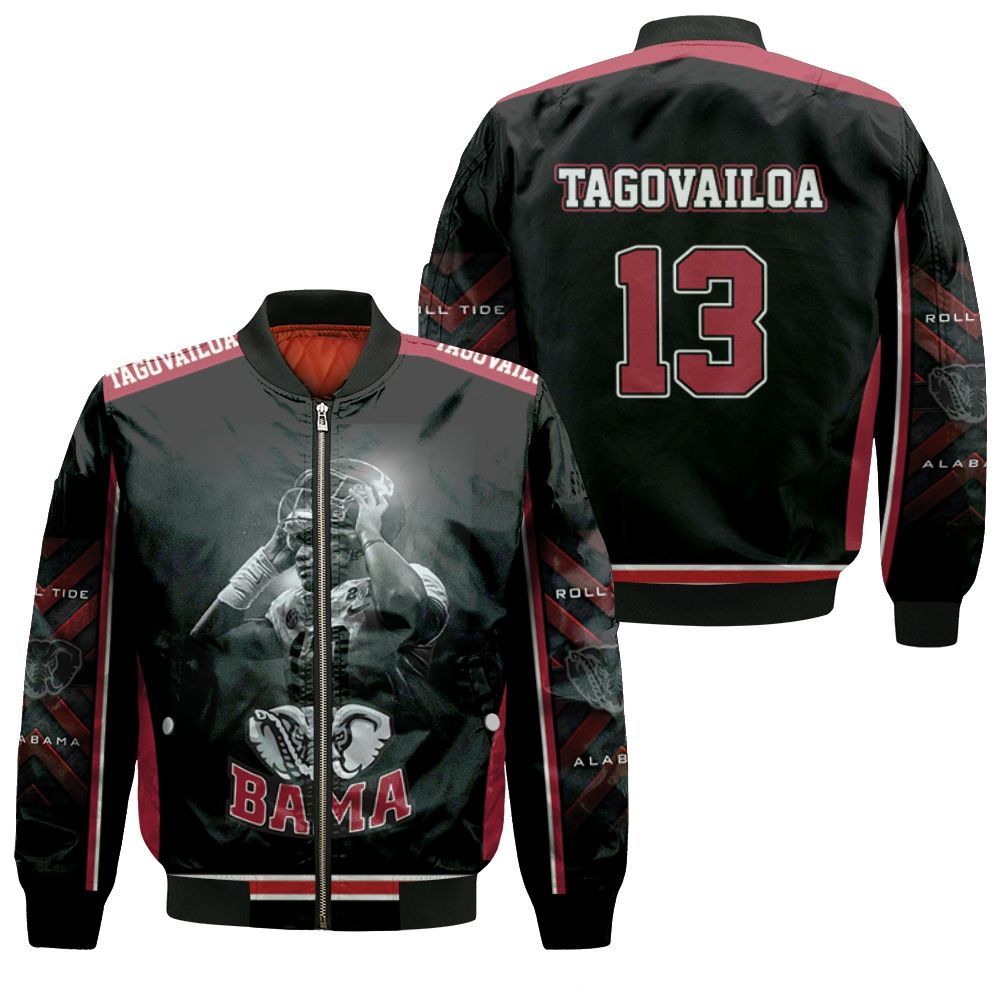Alabama Crimson Tide 13 Tua Tagovailoa Bomber Jacket
