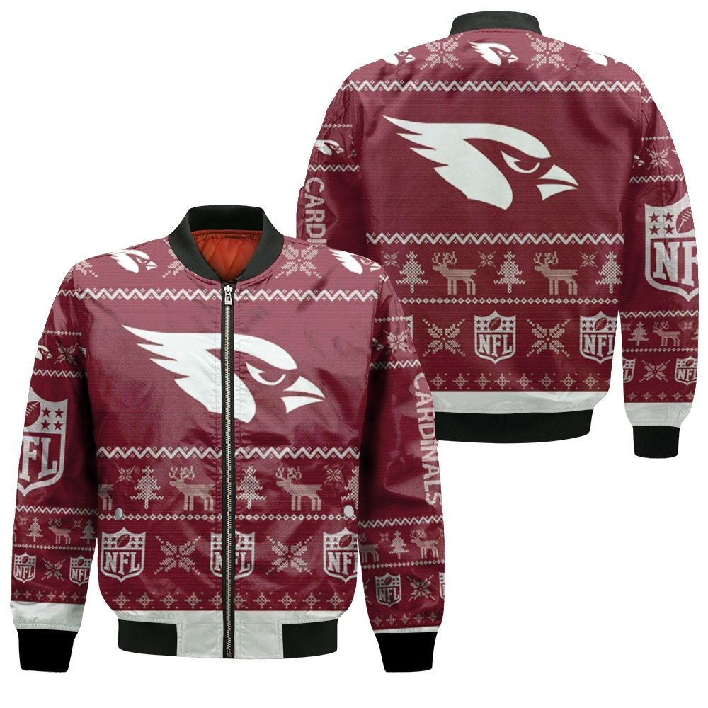 Arizona Cardinals NFL Ugly Christmas 3D Bomber Jacket