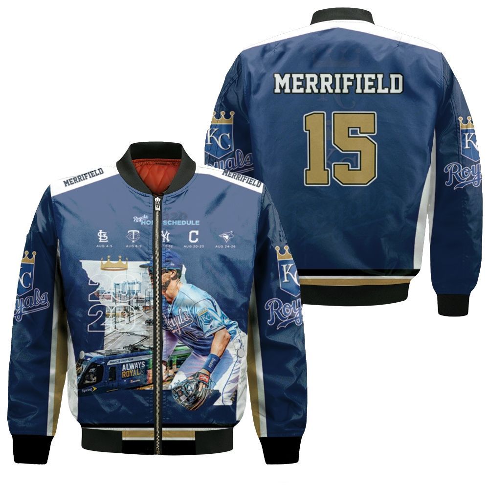 15 Whit Merrifield Kansas City Royals 2021 Bomber Jacket