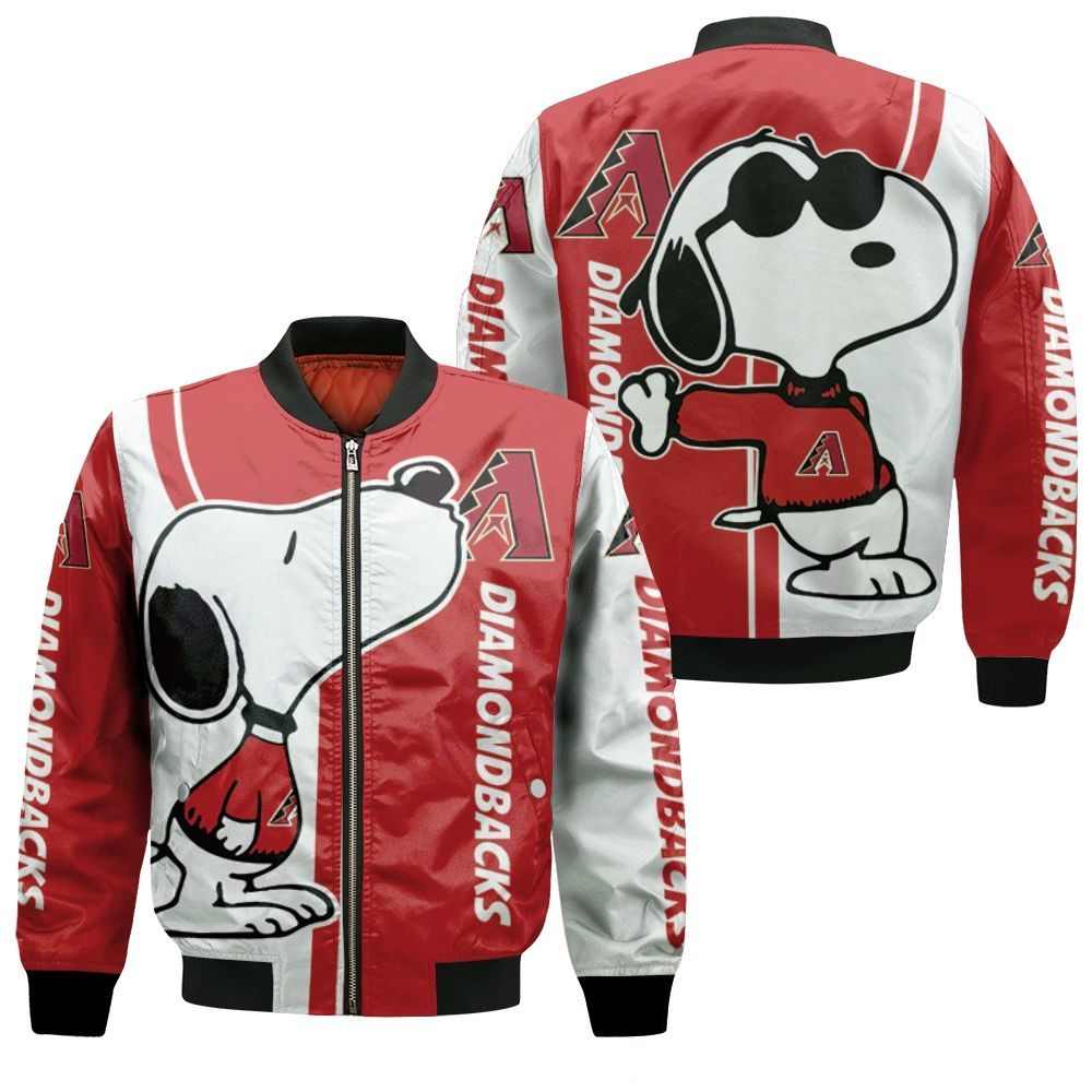 Arizona Diamondbacks Snoopy Lover 3D Printed Bomber Jacket