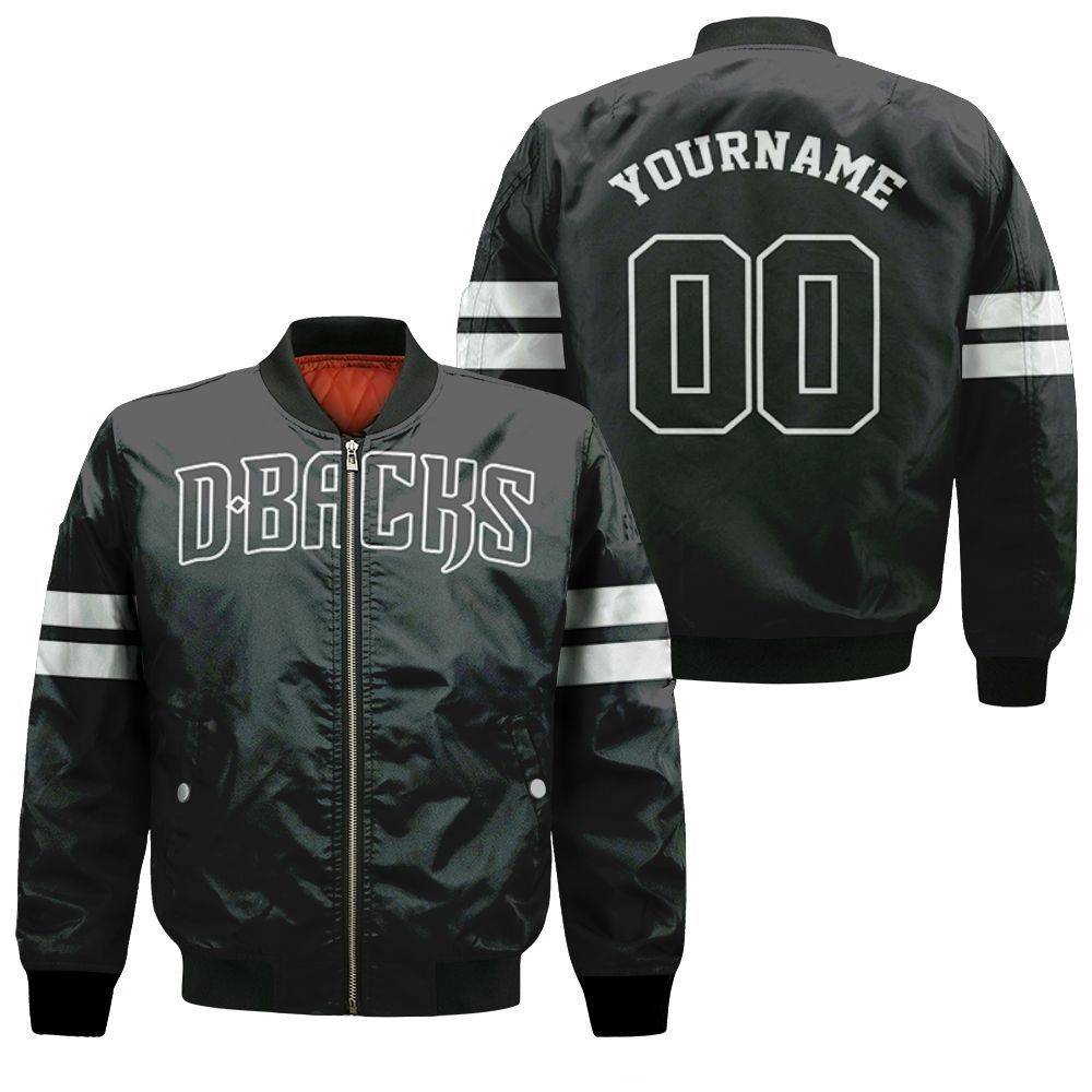 Arizona Diamondbacks Majestic 2019 Personalized Black Inspired Bomber Jacket