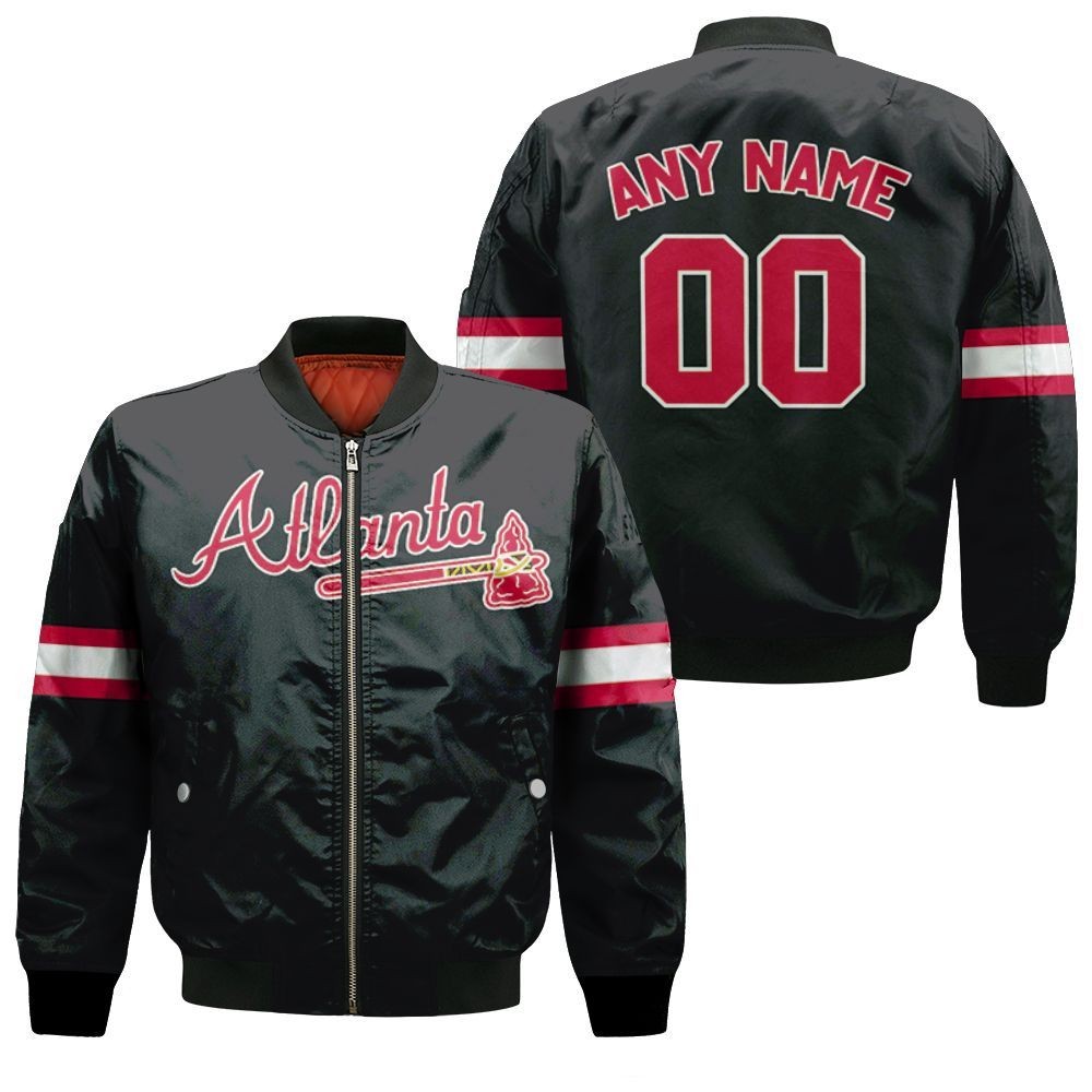 Atlanta Braves Majestic 2019 Alternate Black Team Inspired Style Bomber Jacket