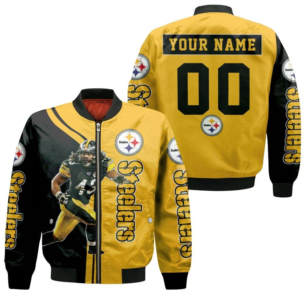 43 Troy Polamalu Pittsburgh Steelers Player 2020 NFL Season Personalized Bomber Jacket