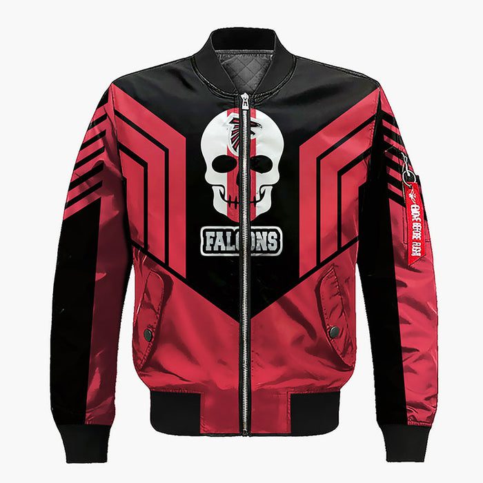 Atlanta Falcons Skull Red Bomber Jacket