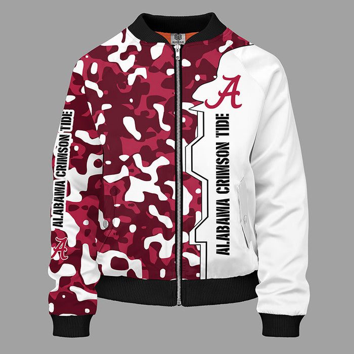 Alabama Crimson Tide Camouflage Red Bomber Jacket
