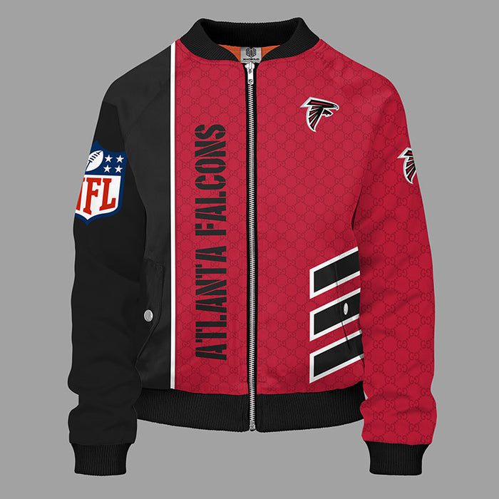 Atlanta Falcons Red Bomber Jacket Gucci Luxury Jacket
