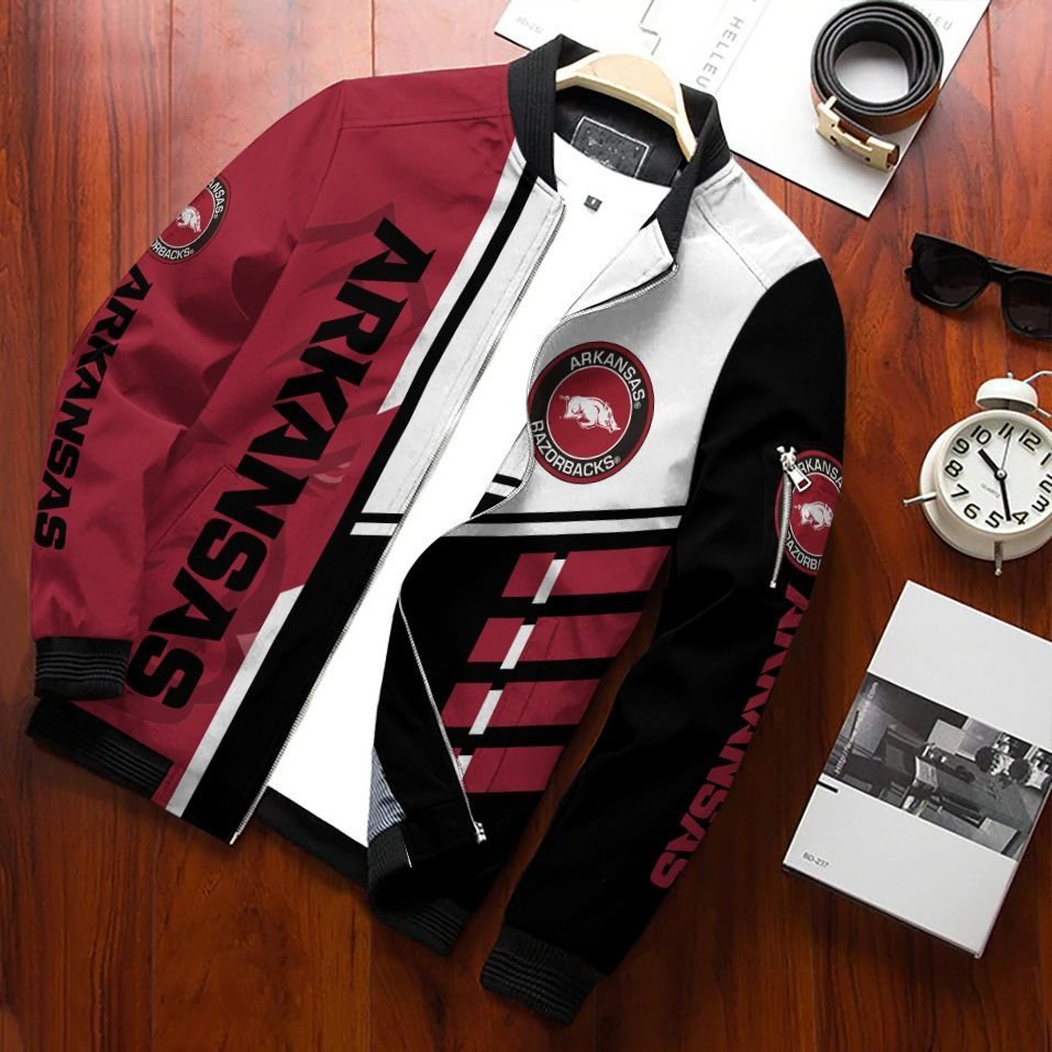 Arkansas Razorbacks Bomber Jacket 3D Personalized For Fans