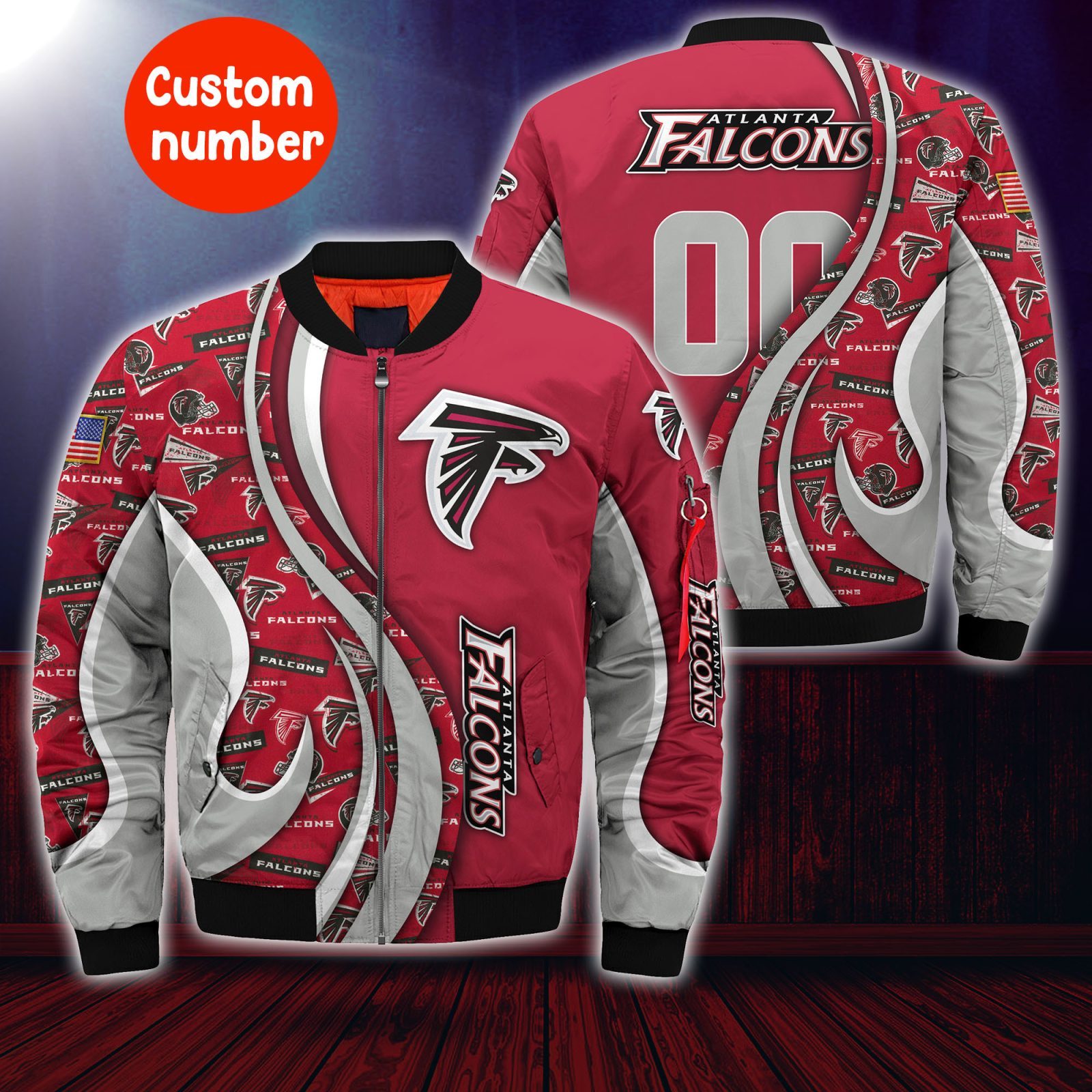 Atlanta Falcons NFL Custom Your Number Bomber Jacket Trending