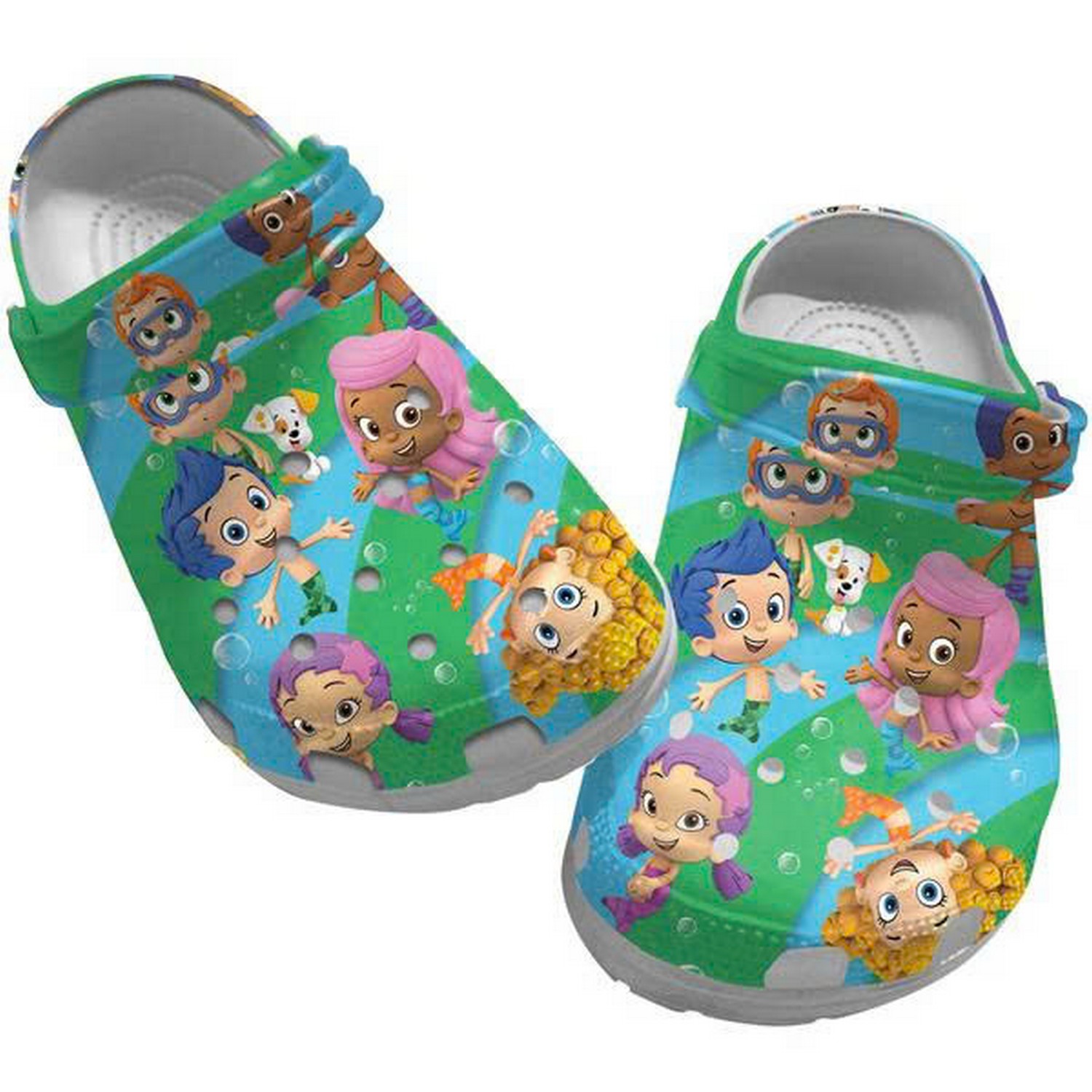 Bubble Guppies Characters Playingfull Crocs Clogs Shoes For Kids And Adults