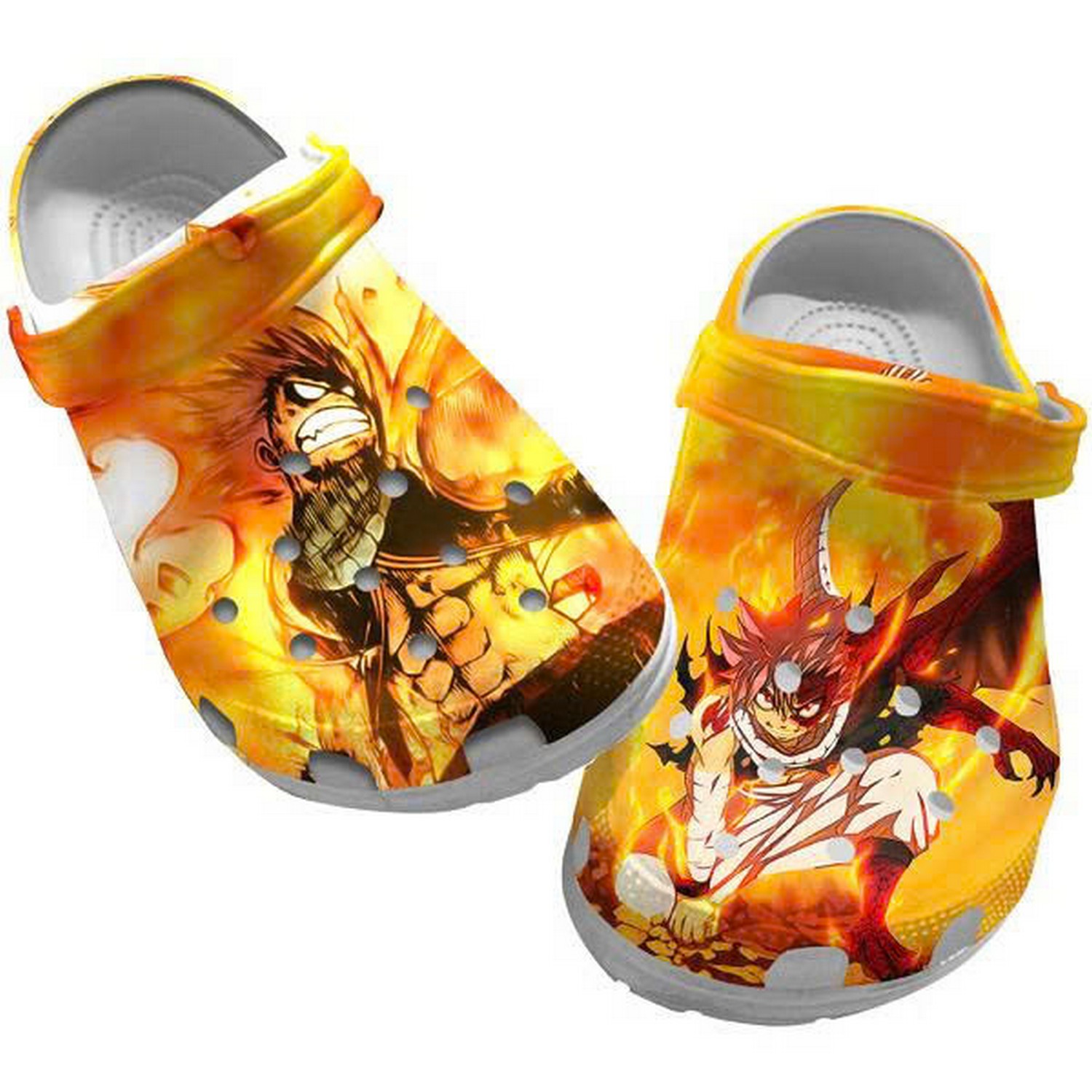 Anime Natsu Fairy Tail Burning Crocs Clogs Shoes For Kids And Adults