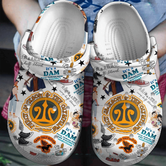 Percy Jackson The Olympians Crocs Clogs Shoes White Movie Shoes